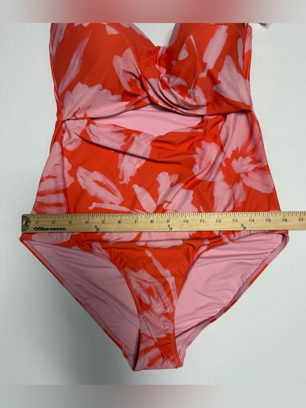 NWT Niptuck Floral One-Piece Swimsuit in Orange & Pink floral women’s size 10 - Picture 4 of 10